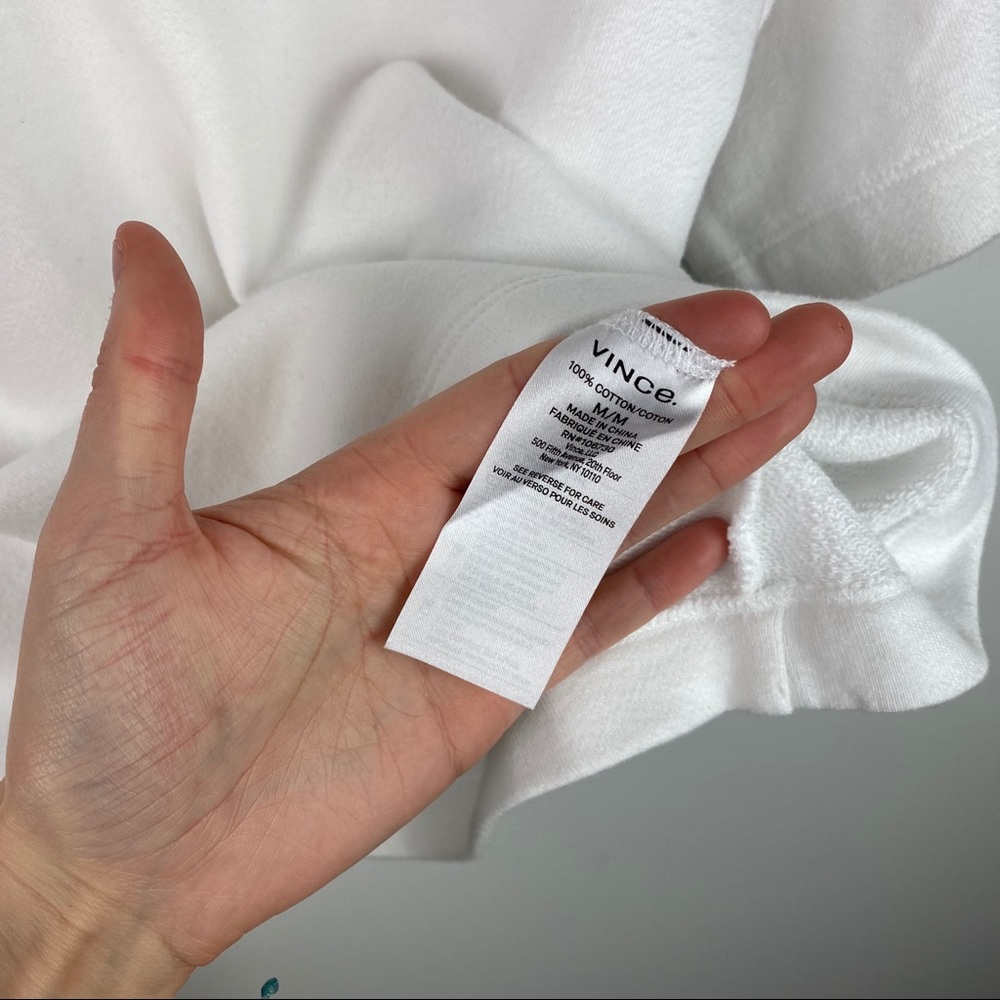 VINCE Raglan Sleeve Pullover White Medium - Picture 7 of 8